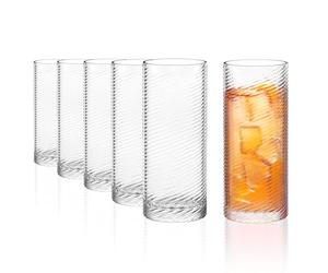 Stölzle Lausitz Berlin - Set di 6 bicchieri da long drink, 491 ml, eleganti bicchieri da cocktail in cristallo in stile art déco, perfetti per long drink, succo e acqua, lavabili in lavastoviglie