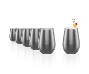 Stölzle Lausitz Bicchieri Acqua Elements Argento Metallizzato Set 6x 465 ml - Bicchieri in Cristallo per Acqua Succhi e Cocktail - Lavabili in Lavastoviglie - Eleganti e Resistenti - Made in Germany