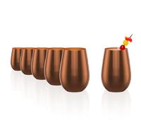 Stölzle Lausitz Bicchieri Acqua Elements Metallic Bronze 6x465ml - Bicchieri in Cristallo per Acqua, Succo e Cocktail - Lavabili in Lavastoviglie - Design Elegante - Resistenti e Moderni