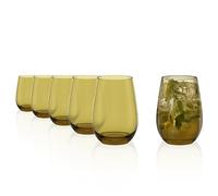 Stölzle Lausitz Bicchieri Acqua Elements Oliva Set 6 pezzi - 465 ml in Cristallo Senza Piombo per Acqua, Succhi e Cocktail - Resistenti agli Urti, Lavabili in Lavastoviglie - Design Moderno
