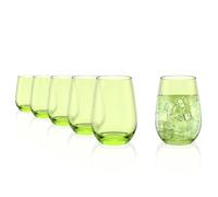Stölzle Lausitz Bicchieri ELEMENTS 465ml Verde I Set di 6 bicchieri I Set di bicchieri lavabili in lavastoviglie I infrangibili I bicchieri universali per acqua, succhi, whisky
