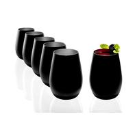 Stölzle Lausitz Bicchieri ELEMENTS 465ml Nero & Argento I Set di 6 bicchieri I Set di bicchieri lavabili in lavastoviglie I Infrangibili I bicchieri universali per acqua, succhi, whisky