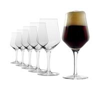 Stölzle Lausitz Bicchieri da birra Craft da 0,4 l, 430 ml, set da 6 pezzi, altamente funzionali, adatti per birre artigianali, lavabili in lavastoviglie, resistenti agli urti, in cristallo di alta qualità