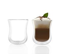 Stölzle Lausitz bicchieri da caffè Coffee'N more 180 ml I set 2 bicchieri termici I bicchieri caffè doppia parete I bicchieri tè orientali vetro borosilicato I Sì lavastoviglie e microonde