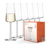 Stölzle Lausitz Bicchieri da Champagne Power Set di 6, 240ml - Eleganti Flûte in Cristallo per Prosecco & Vino Frizzante - Alta Qualità Tedesca - Lavabili e Antiurto