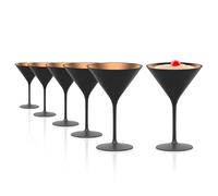 Stölzle Lausitz Bicchieri da Cocktail Elements Nero/Bronzo Set 6 - 240 ml Eleganti Calici in Cristallo per Martini e Manhattan - Resistenti agli Urti e Lavabili in Lavastoviglie - Qualità Tedesca