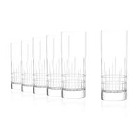 Stölzle Lausitz Bicchieri da long drink I New York Bar Manhattan, 405 ml, set da 6 pezzi, cristallo brillante con taglio decorativo opaco, resistenti agli urti e lavabili in lavastoviglie