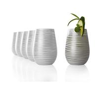 Stölzle Lausitz Bicchieri TWISTER 465ml Bianco-argento I Set di 6 bicchieri I Set di bicchieri lavabili in lavastoviglie I infrangibili I bicchieri universali per acqua, succhi e long drink