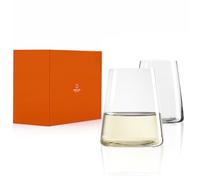 Stölzle Lausitz Set di 2 bicchieri da vino bianco Power da 380 ml - moderni bicchieri da vino senza manico per la massima diffusione del sapore - bicchieri da vino bianco piatti in cristallo