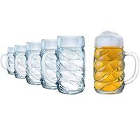 Stölzle Lausitz Boccale da birra Diamond / set di 6 brocche da 0,5 litri con scudo/stabile/bicchieri da birra da 0,5 litri in vetro di soda lime/boccale da birra da 0,5 l, lavabile in lavastoviglie