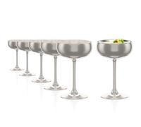 Stölzle Lausitz Calici da Champagne Elements Argento Set 6 - 230 ml - Eleganti Coppe in Cristallo per Champagne e Prosecco - Lavabili in Lavastoviglie e Resistenti - Qualità Artigianale Tedesca