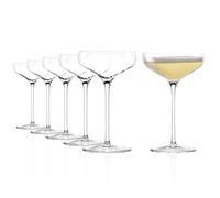 Stölzle Lausitz Coppette Champagne TWIST Set di 6 220ml - Eleganti Bicchieri in Cristallo per Champagne Spumante e Cocktail - Resistenti e Lavabili in Lavastoviglie, Made in Germany