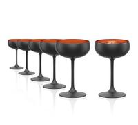 Stölzle Lausitz Coppette da Champagne Elements Nero/Bronzo 6x230 ml - Eleganti Bicchieri in Cristallo per Champagne Prosecco e Cocktail - Lavabili in Lavastoviglie Resistenti e Senza Piombo
