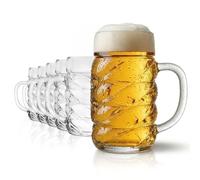 Stölzle Lausitz Diamond boccali birra con stemma 300 ml, set da 6 | Boccali da birra robusti con stemma da 0,3 L, in vetro sodico-calcico, resistenti agli urti, lavastoviglie