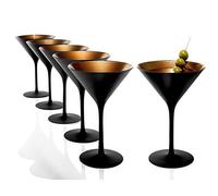 Stölzle Lausitz Coppa da cocktail Elements 240ml I Set di 6 bicchieri da Martini I nero-bronzo I Bicchieri da cocktail lavabili in lavastoviglie infrangibili I Cristallo pregiato I Martini