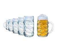 Stölzle Lausitz Oberglas Diamond boccale da 1 L I Boccale birra originale I Oktoberfest I design moderno I set da 6 pezzi I lavabile in lavastoviglie I qualità tedesca