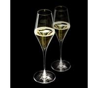 Stölzle Lausitz - Set di 2 calici da champagne con manico luminoso, 290 ml, infrangibili, 2 pezzi, lavabili in lavastoviglie, eleganti bicchieri in vetro soffiato