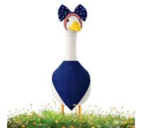 Stoepgans Abbigliamento Patriottico Bianco Blu | Costumi per statue di oca in cemento da 43 cm e 58 cm adatti per feste, giardino, patio, prato, cortile, giardino,