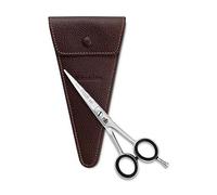 Störtebekker® Premium Beard Scissors - Forbici per barba in acciaio inossidabile - Regolabarba da uomo - Regolabarba da naso - Idea regalo - inclusa custodia in vera pelle (Caffè, Lungo (14 cm))