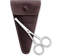 Störtebekker® Premium Beard Scissors - Forbici per barba in acciaio inossidabile - Regolabarba da uomo - Regolabarba da naso - Idea regalo - inclusa custodia in vera pelle (Caffè, Breve (11 cm))