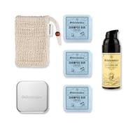 Störtebekker® Premium Doccia Routine Set - Shampoo solido Crusoe (x3), sacchetti in sisal, portasapone + crema giorno, set shampoo bar per capelli, cuoio capelluto e barba, realizzato a mano nella