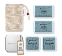 Störtebekker Premium - Set doccia Hair & Body | 2 x shampoo solido & 2 x gel doccia Sea Breeze per uomo e donna | con contenitore per sapone e borsa sisal | vegano e fatto a mano