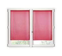 STOF - Coppia di brezze - Dimensione 60 x 120 cm - 100% poliestere - Colore rosso - Modello Monna - Vetri - Privacy e Trasparenza - Tinta unita