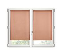 STOF - Coppia di frangibise - Dimensione 60 x 90 cm - 100% poliestere - Colore Terracotta - Modello Monna - Vetri - Privacy e Trasparenza - Tinta unita