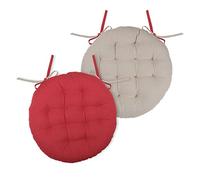 Stof CU1490041GAL-R - Cuscino per sedia, diametro 38 cm, colore rosso, lino, cotone, diametro 38 cm