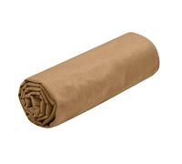 STOF - Lenzuolo con angoli - Dimensioni 90 x 190 cm - 100% cotone certificato Oeko-Tex - Colore curry - Modello Eden - Biancheria da letto per la casa - Morbido e confortevole per il nido accogliente