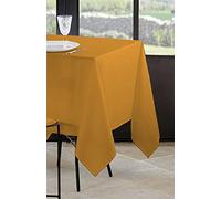 Stof Lovely CASA - Tovaglia da 180 x 180 cm, 100% poliestere, colore curry, modello Nelson, rettangolare, biancheria da tavola, lavabile a 30 gradi, qualità eccezionale