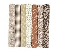 stoffa cotone al Metro 7pcs 25 x 25 cm Stampati Tessuti e Stoffe a Metro Scampoli di Stoffa in Offerta DIY Handmade Quilting Tessuto Motivi Diversi per Trapuntatura, Decorazione, Lavori manuali(Cachi)