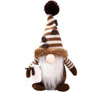 Stoffa marrone per elfo statuetta 25 cm chicco di caffè ornamento vacanza | Materiale in tessuto morbido, costruzione, facile manutenzione, altezza 25 cm, dettagli del viso intricati