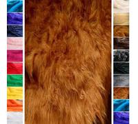 StoffBook, pelliccia sintetica, color cammello, orsetto, a pelo lungo, D959