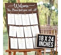 STOFINITY Tabella dei posti a sedere di nozze per ricevimenti - Tabella dei posti a sedere rustica per esposizione di ricevimenti di nozze, trova le idee decorative della tavola del cartello del