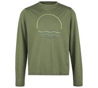 Stoic - Kid's Merino155 LaholmSt. Print L/S - Maglia merino 152 olivia
