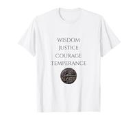 Stoic Philosophy Cardinal Virtues Typography Streetwear Maglietta