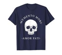 Stoic Philosophy Memento Mori Amor Fati Skull Stoicism Citazione Maglietta