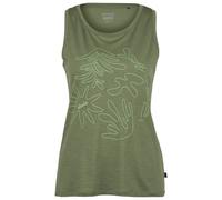 Stoic - Women's Merino155 LaholmSt. Print Tank Flowers - Maglia merino XXL olivia