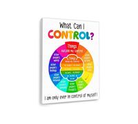 Stoicism & Growth Mindset Art -“Circle of Control” Poster for Reducing Anxiety, School Counseling and Therapy Offices (Framed,12x18inch(30x45cm))