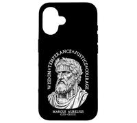 Stoicismo del tempio di pietra di Marco Aurelio delle virtù stoiche Custodia per iPhone 16