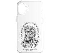 Stoicismo del tempio di pietra di Marco Aurelio delle virtù stoiche Custodia per iPhone 16 Plus