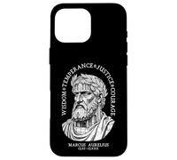 Stoicismo del tempio di pietra di Marco Aurelio delle virtù stoiche Custodia per iPhone 16 Pro Max