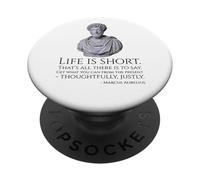 Stoicismo - La vita è breve - Filosofia stoica di Marco Aurelio PopSockets PopGrip Adesivo