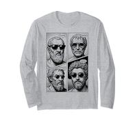 Stoico Virtù Saggezza Temperanza Giustizia Coraggio Fumetto Maglia a Manica
