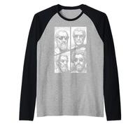 Stoico Virtù Saggezza Temperanza Giustizia Coraggio Fumetto Maglia con Maniche Raglan