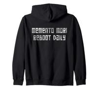 StoicTech Pixel Art Memento Mori Detto Felpa con Cappuccio