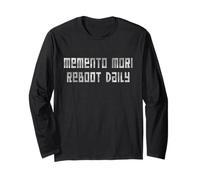 StoicTech Pixel Art Memento Mori Detto Maglia a Manica