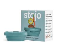 STOJO Contenitore per sandwich pieghevole, 680,4 g, riutilizzabile, in silicone, per cibi caldi/freddi, per preparare pasti, pranzo, campeggio, escursionismo, lavabile in lavastoviglie (eucalipto, set