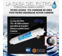 stok 4 pz Filtro acqua T33 carbone attivo in line depuratore d'acqua [EEK: A+++]